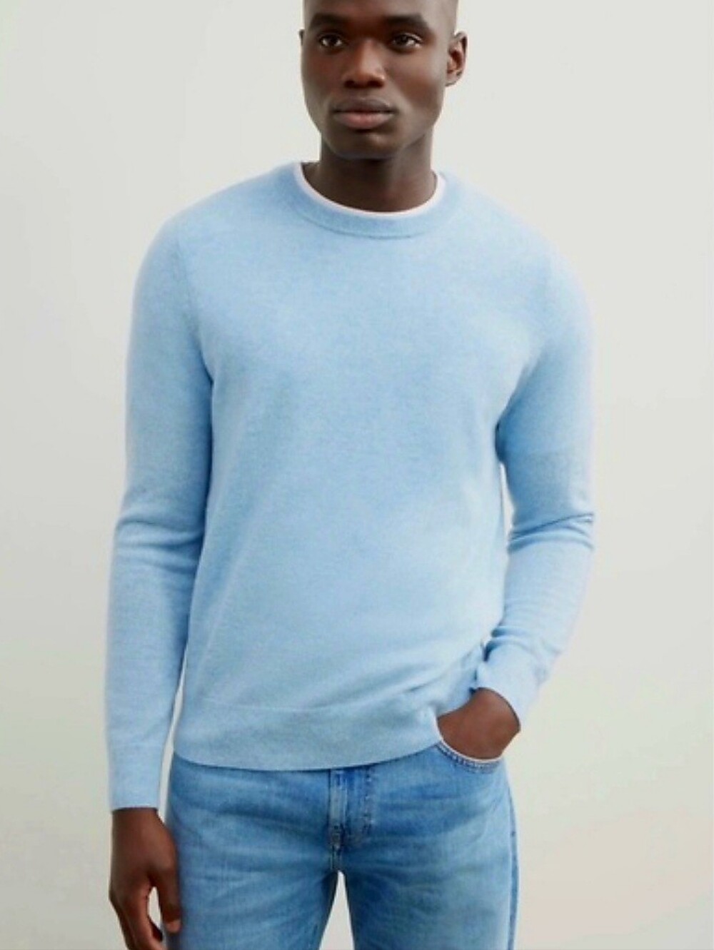 Nordstrom Men's Silk - Cashmere Blend Crew Neck Sweater Size L